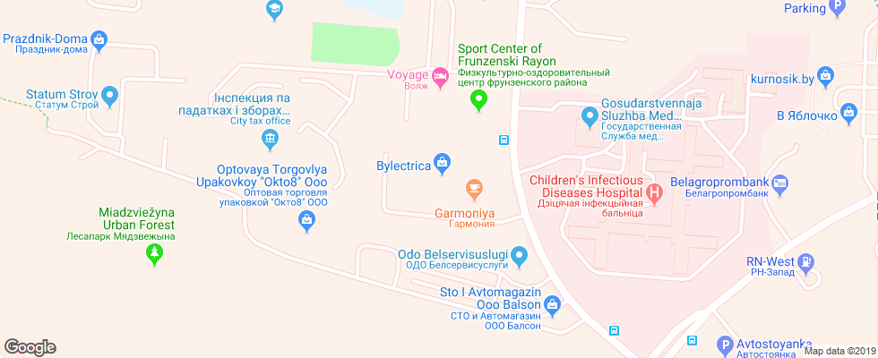 Отель Voyazh на карте Беларуси