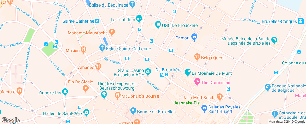 Отель Adagio Brussels Centre Monnaie на карте Бельгии