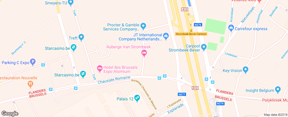 Отель Auberge Van Strombeek на карте Бельгии