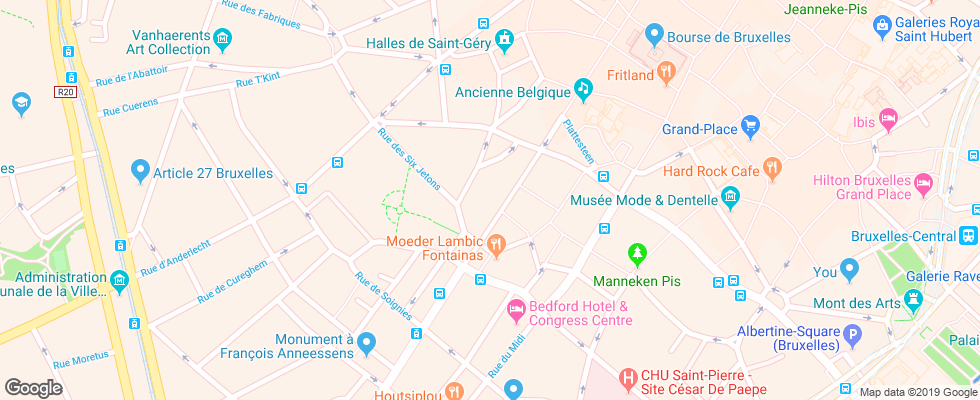 Отель Catalonia Grand Place на карте Бельгии