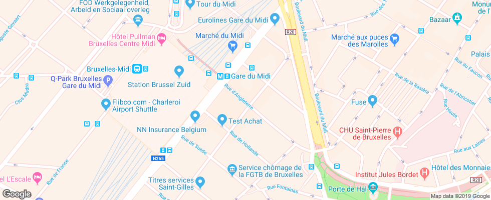 Отель Ibis Brussels Centre Gare Midi на карте Бельгии