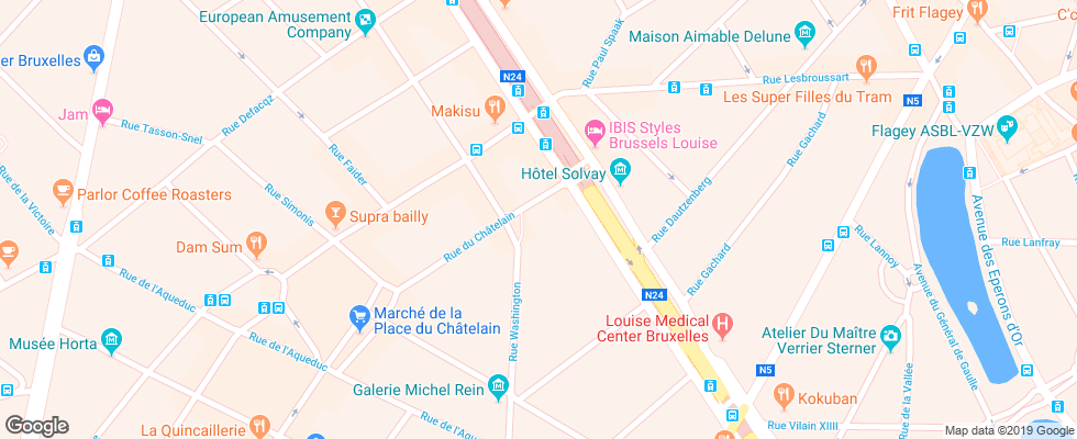 Отель Le Chatelain на карте Бельгии