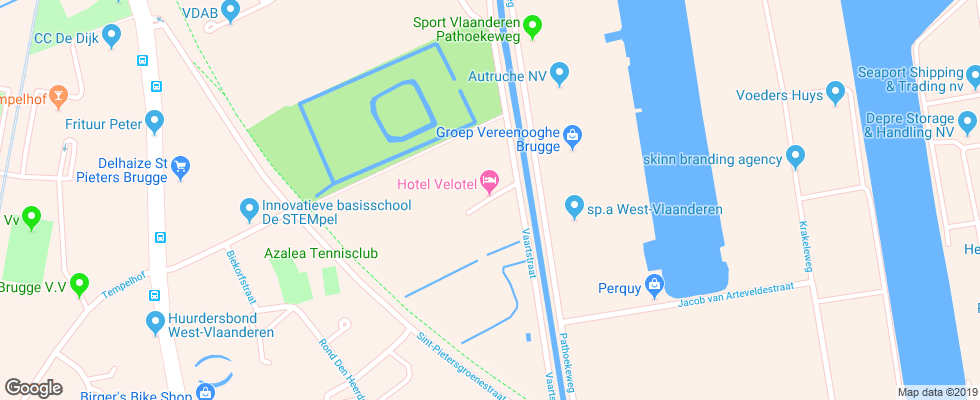 Отель Velotel на карте Бельгии