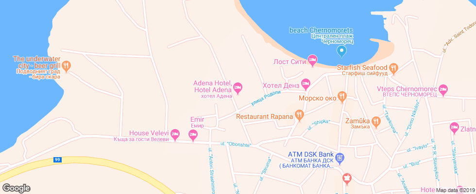 Отель Adena на карте Болгарии