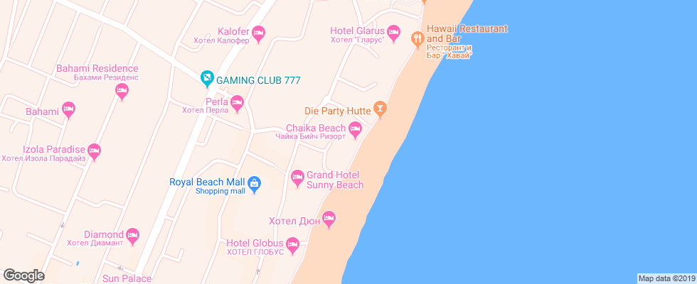 Отель Arcadia Chaika Beach на карте Болгарии