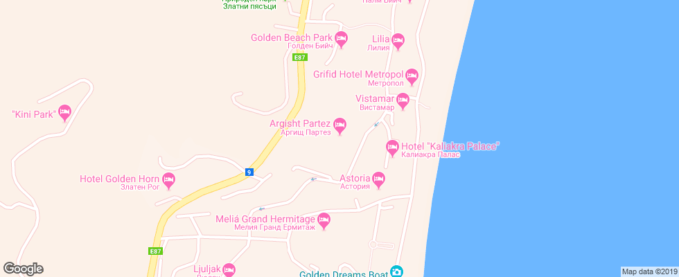 Отель Argisht Partez на карте Болгарии