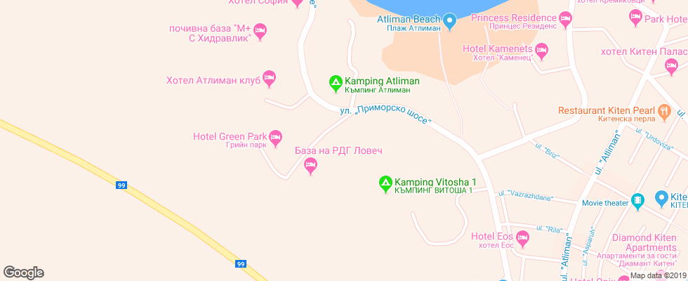 Отель Ariana на карте Болгарии