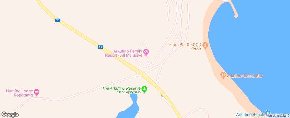 Отель Arkutino Resort на карте Болгарии
