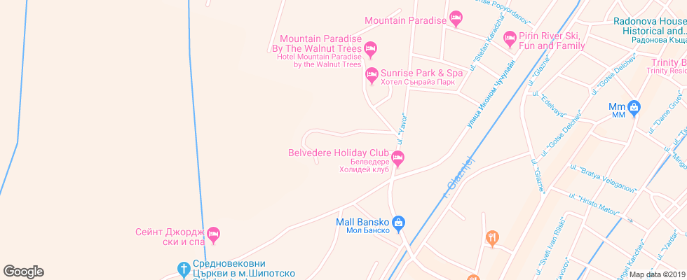 Отель Belvedere Holiday Club на карте Болгарии
