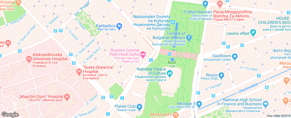 Отель Central Park на карте Болгарии
