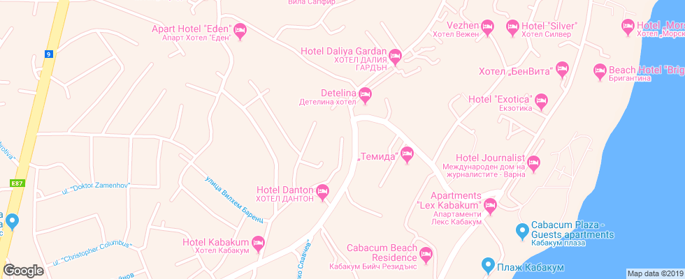 Отель Detelina на карте Болгарии