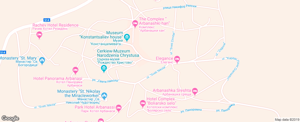 Отель Izvora Arbanasi на карте Болгарии