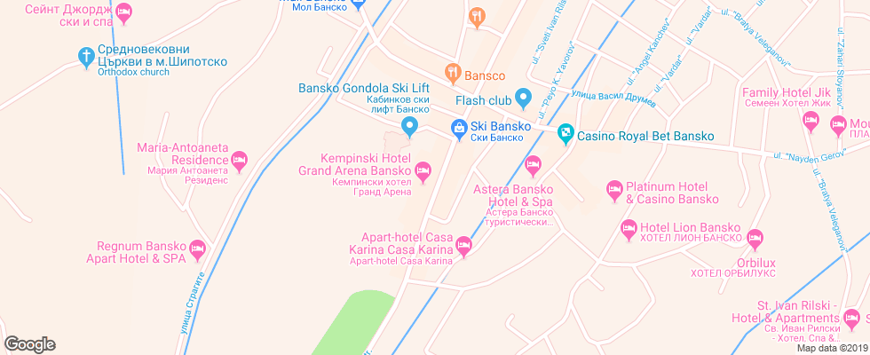 Отель Kempinski Grand Arena на карте Болгарии