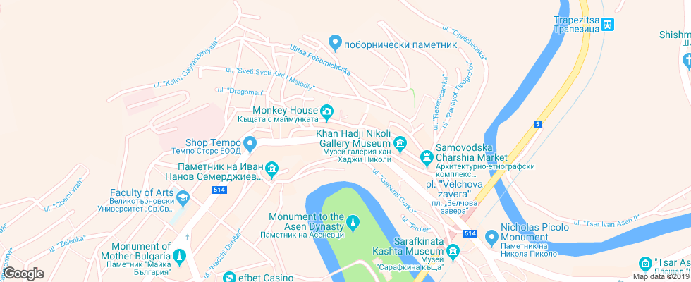 Отель Meridian Hotel Bolyarski на карте Болгарии