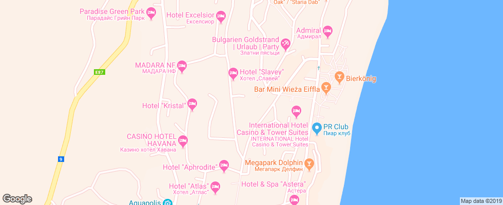Отель Mimosa на карте Болгарии