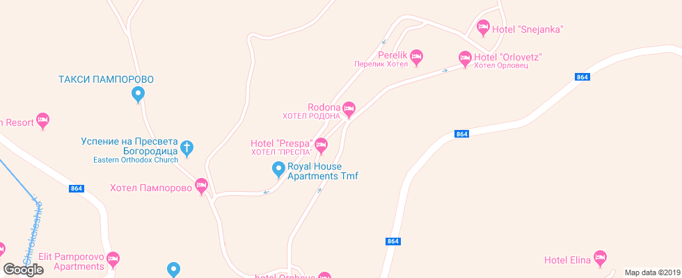 Отель Neviastata на карте Болгарии