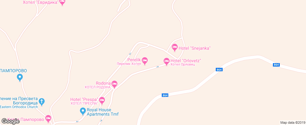Отель Orlovets на карте Болгарии