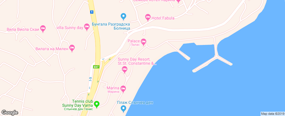 Отель Palace Sunny Day на карте Болгарии