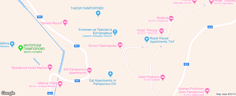 Отель Pamporovo на карте Болгарии