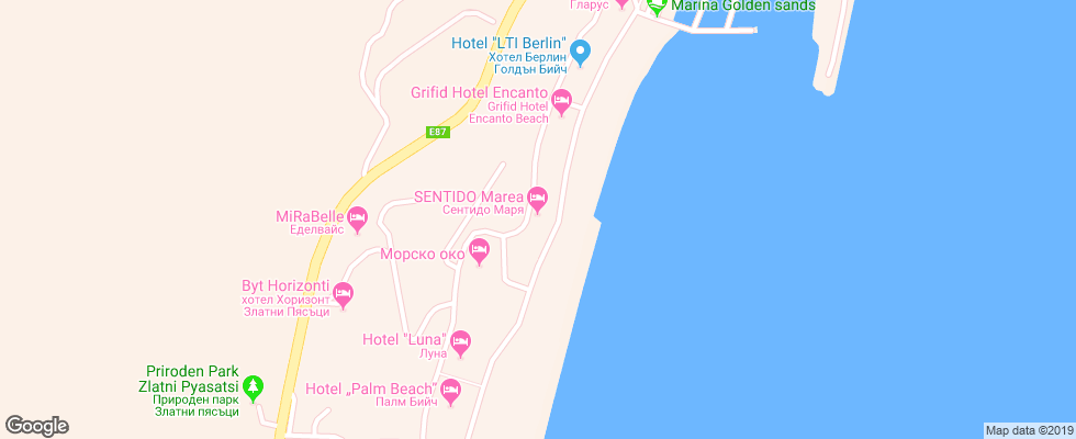 Отель Sentido Marea на карте Болгарии