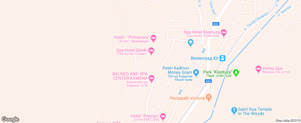 Отель Spa Hotel Select на карте Болгарии