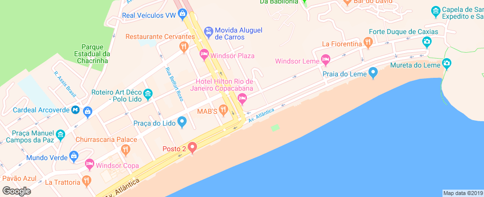 Отель Acapulco Copacabana на карте Бразилии