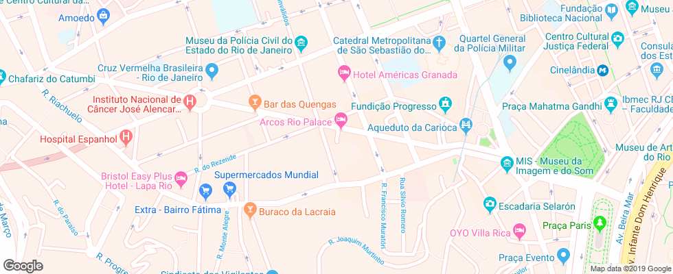Отель Arcos Rio Palace на карте Бразилии