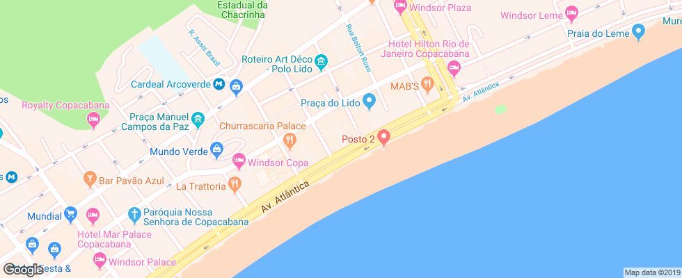 Отель Atlantico Praia на карте Бразилии