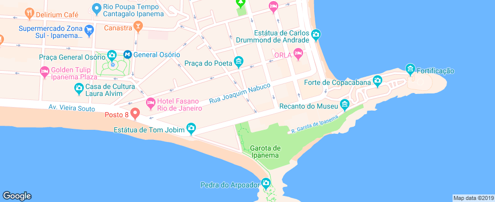 Отель Atlantis Copacabana на карте Бразилии
