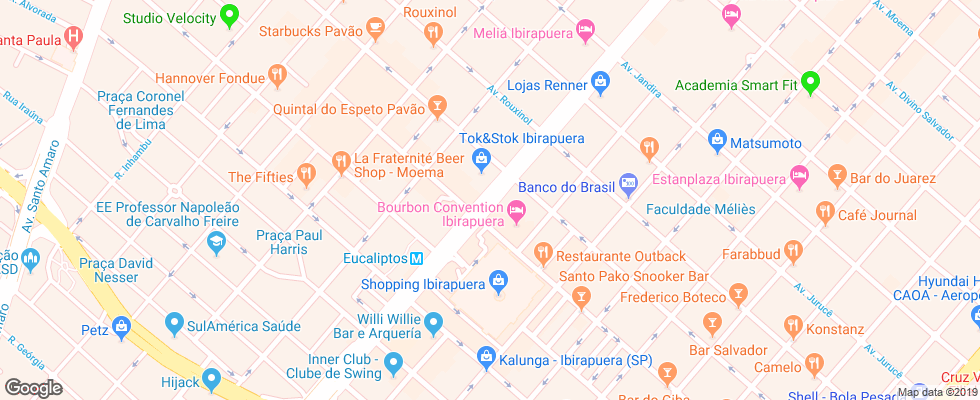 Отель Bourbon Convention Ibirapuera на карте Бразилии