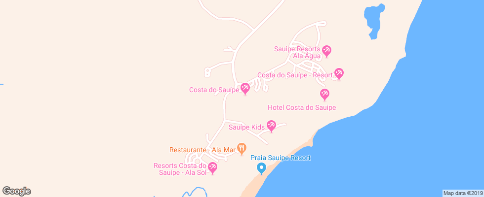Отель Costa Sauipe Pousadas на карте Бразилии