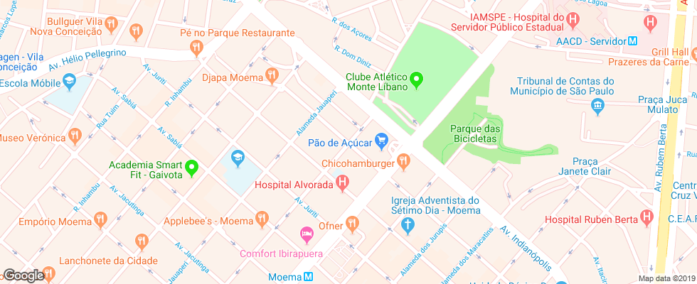 Отель Estanplaza Ibirapuera на карте Бразилии