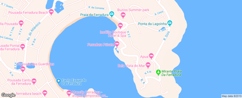 Отель Ferradura Private на карте Бразилии