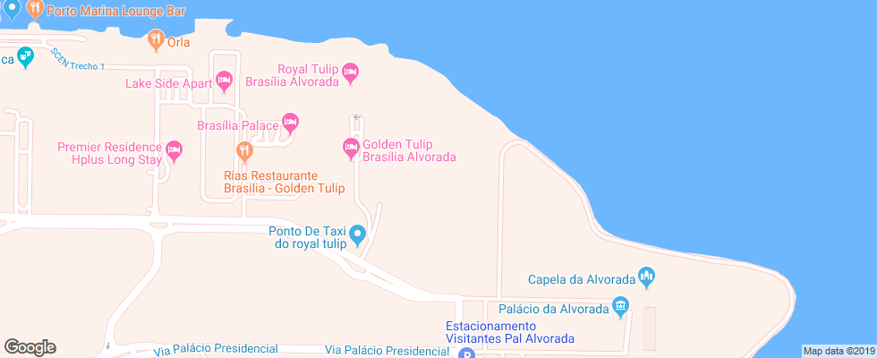 Отель Golden Tulip Brasilia Alvorada на карте Бразилии