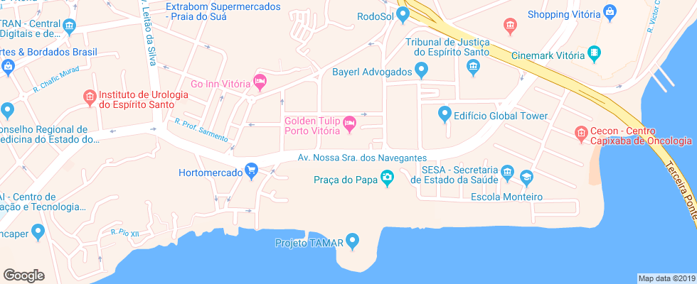 Отель Golden Tulip Porto Vitoria на карте Бразилии
