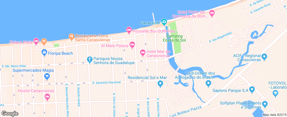 Отель Mar De Canasvieiras Hotel & Eventos на карте Бразилии