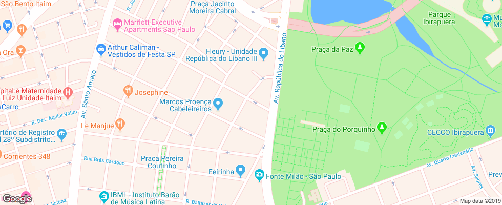 Отель Marriott Executive Apartments Sao Paulo на карте Бразилии