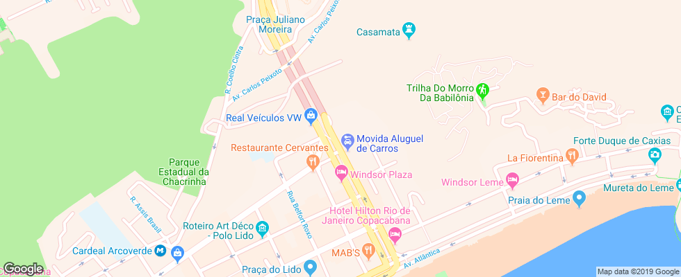 Отель Merlin Copacabana на карте Бразилии
