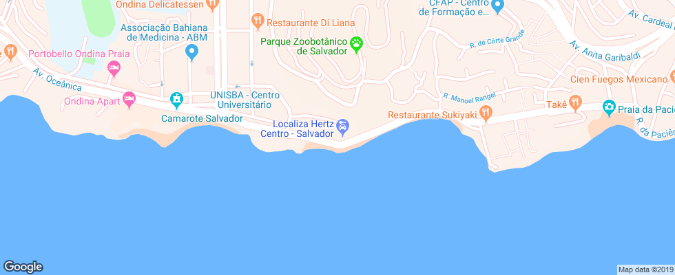 Отель Oceanico Ondina на карте Бразилии