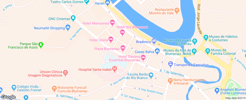 Отель Plaza Blumenau на карте Бразилии