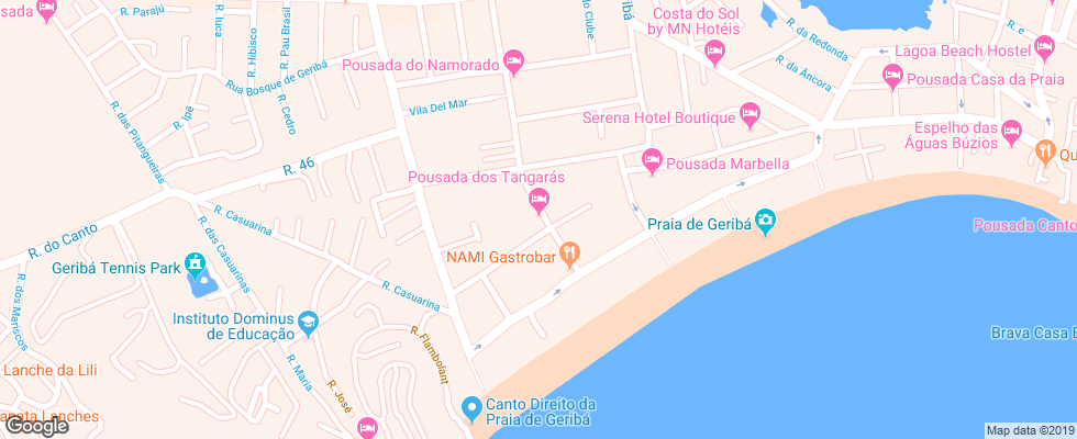 Отель Pousada Dos Tangaras на карте Бразилии