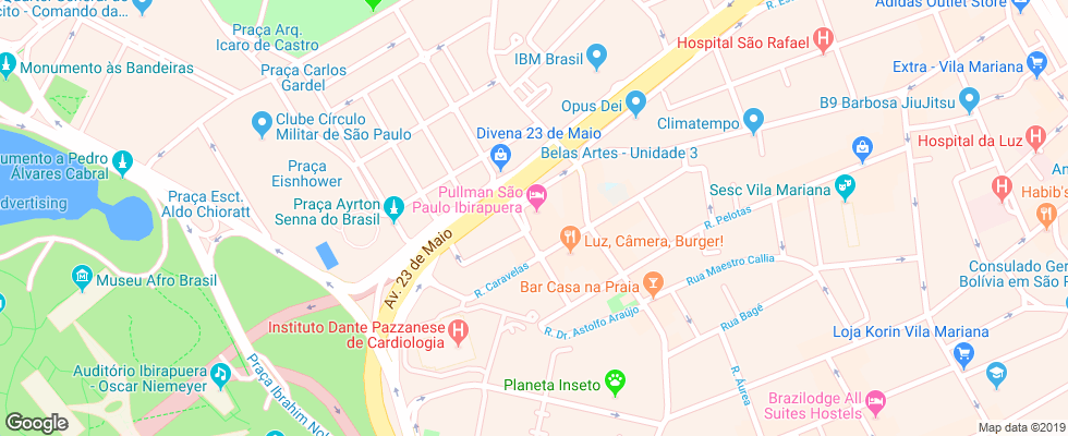 Отель Pullman Sao Paulo Ibirapuera на карте Бразилии