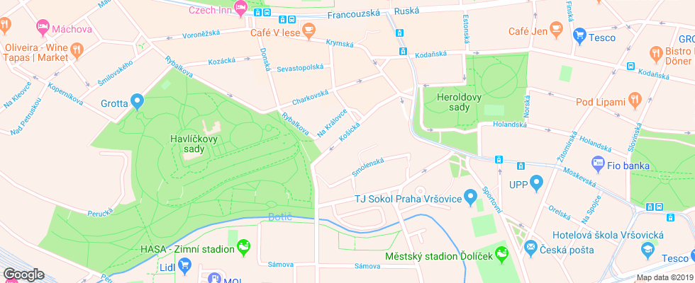 Отель Aladin на карте Чехии