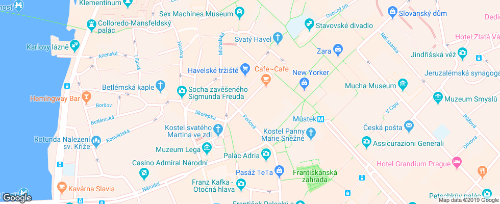 Отель Almandine на карте Чехии