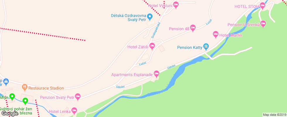 Отель Alpsky на карте Чехии