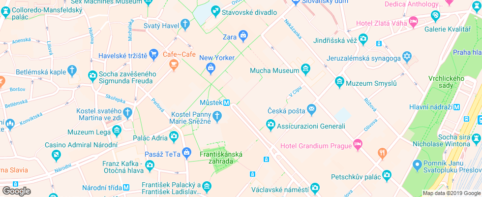 Отель Ambassador Zlata Husa на карте Чехии