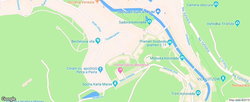 Отель Anglicky Dvur на карте Чехии