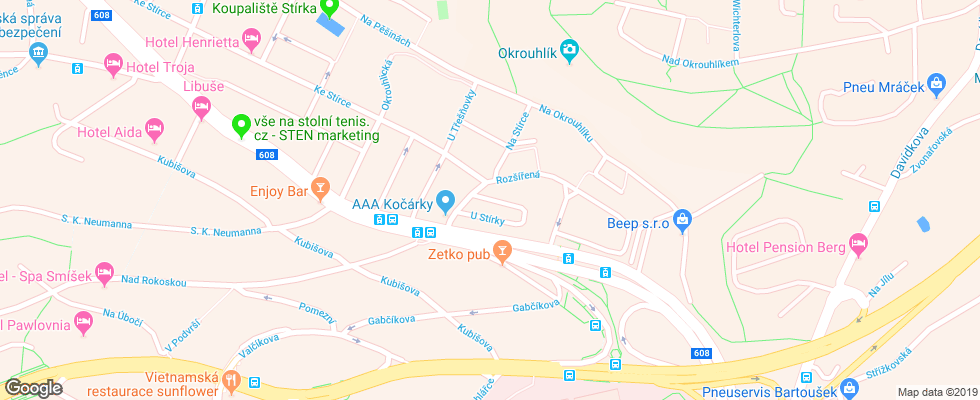 Отель Antonie на карте Чехии