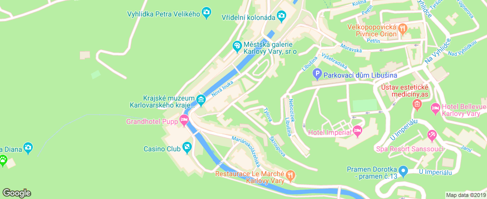 Отель Apartmany U Divadla на карте Чехии