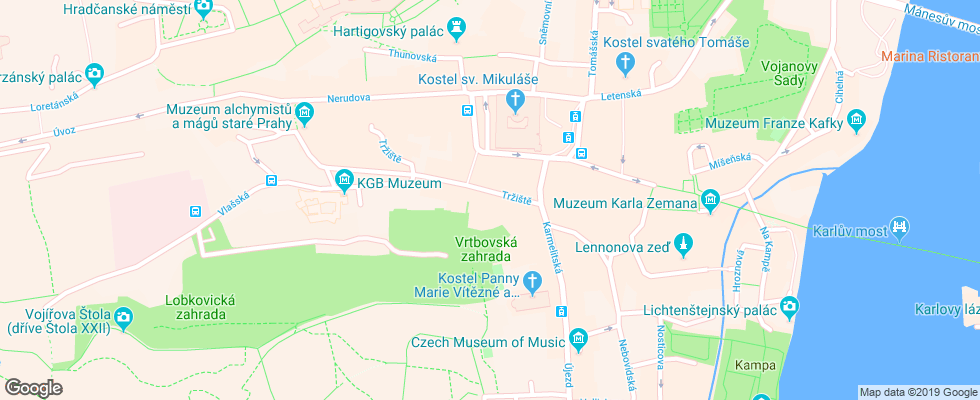 Отель Aria на карте Чехии